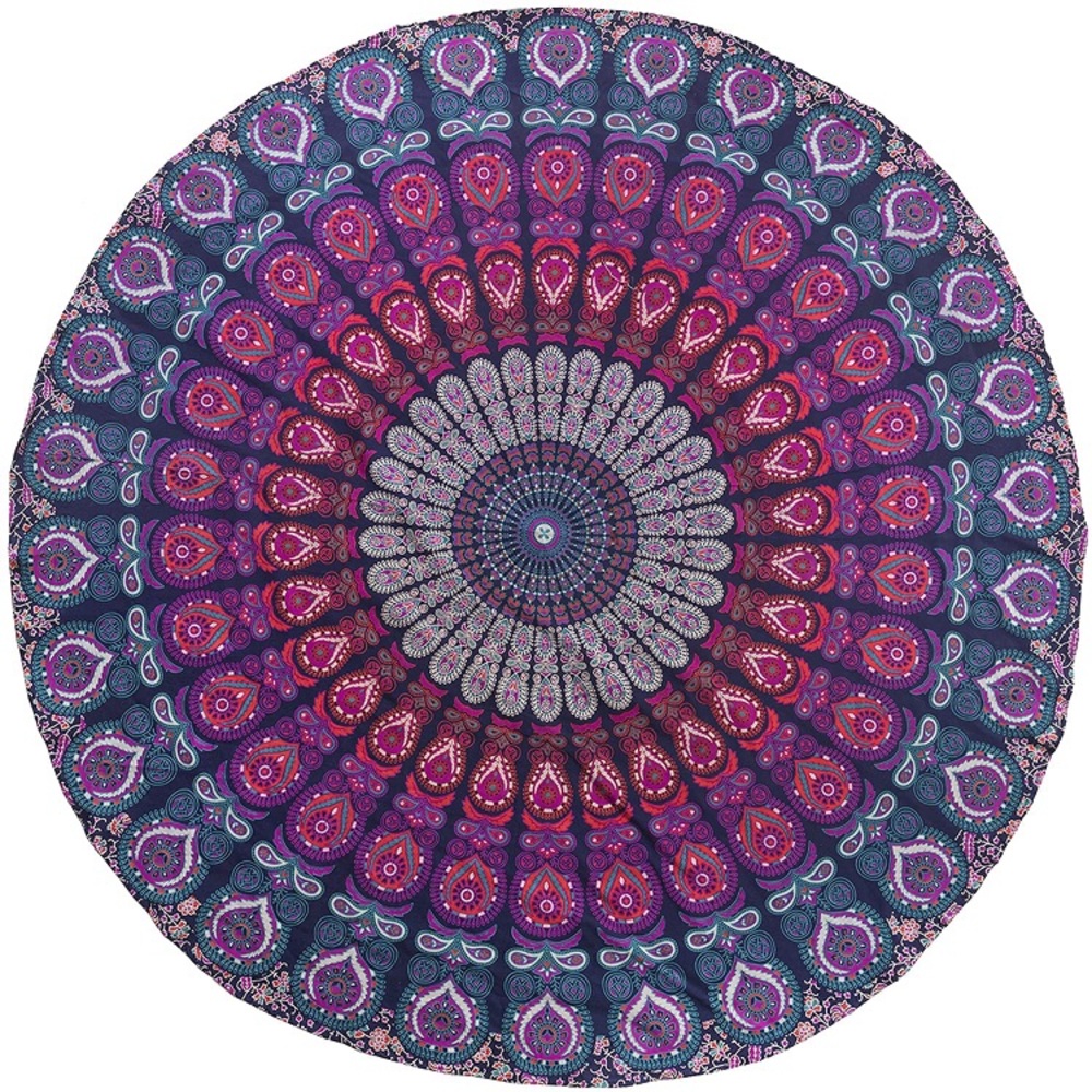 Hippie Boho/Indie Symmetrical Pattern Colorful Table Cover/Yoga/Floor/Patio Mat - Picture 5 of 8